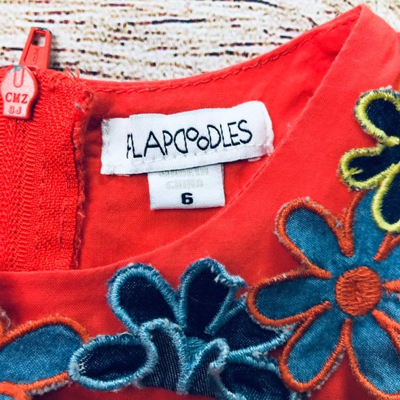 Flapadoodles Dress Girls sz6 orange floral - Picture 6 of 7